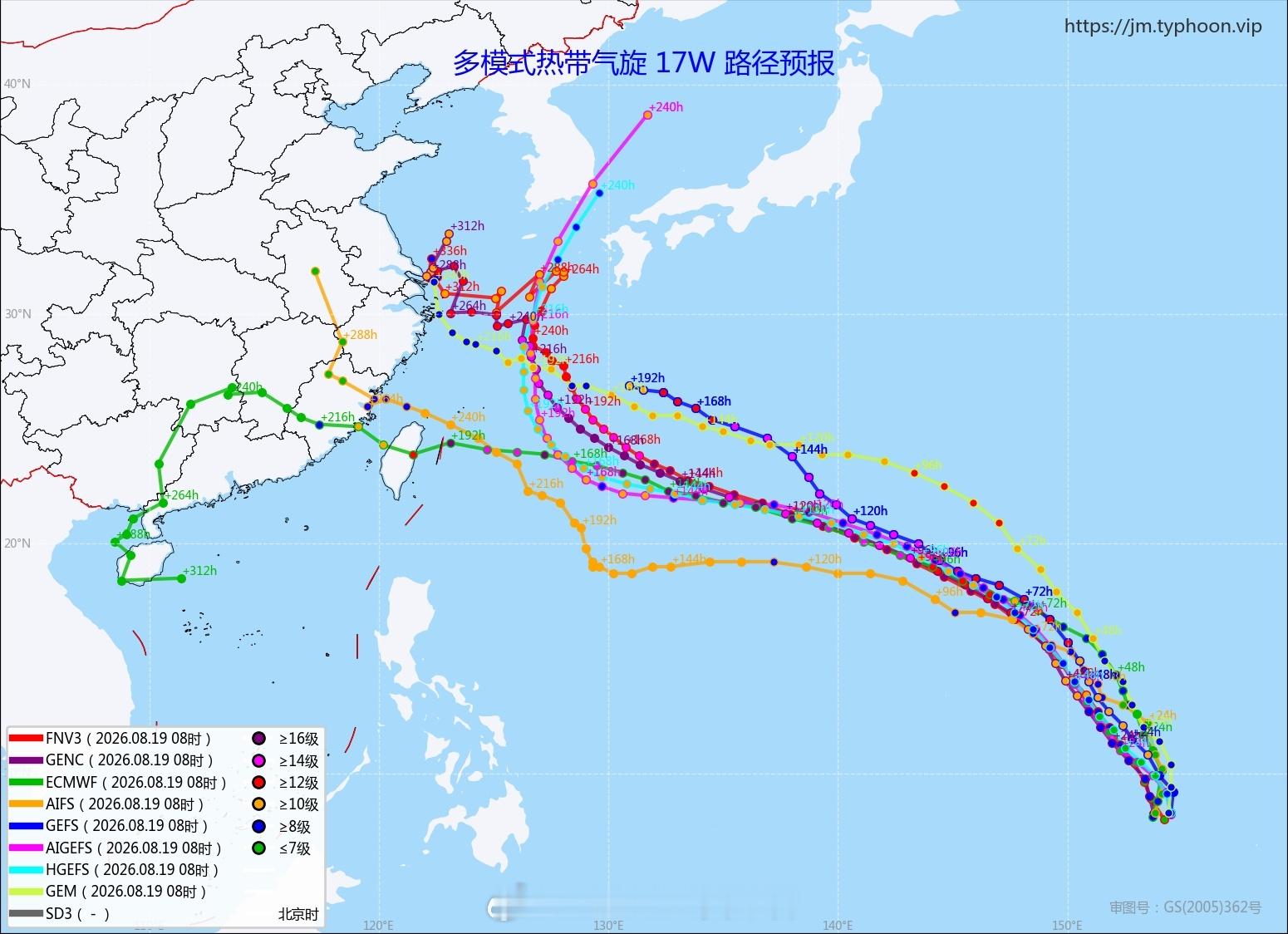 台风沙德尔传统模式+AI模型的主报，这预报确实看着蛮熟悉的，台风有靠近我国华东