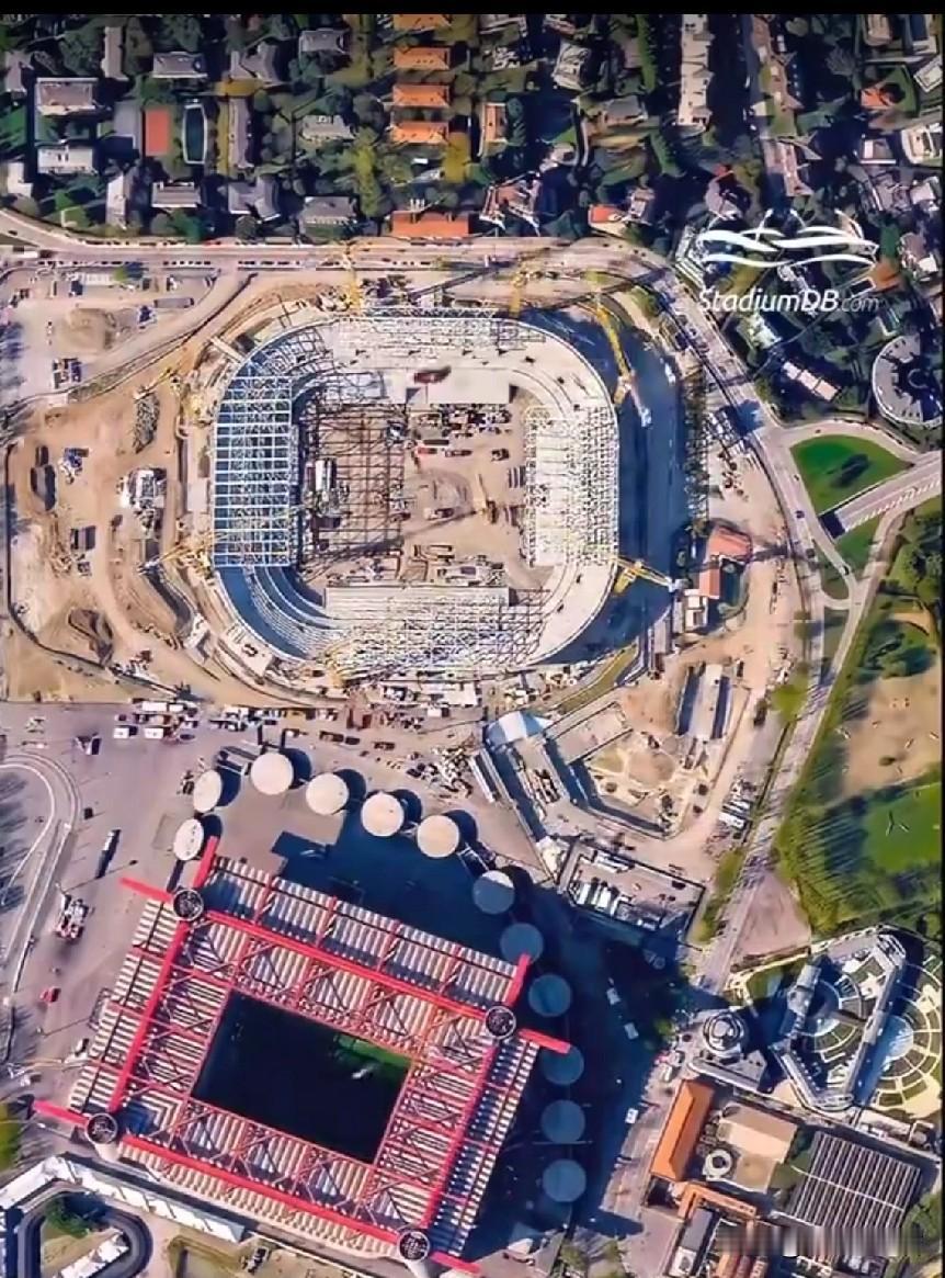 米兰新球场！米兰新球场是和国际米兰合建的，虽然有个2032年的意大利欧洲杯球场入