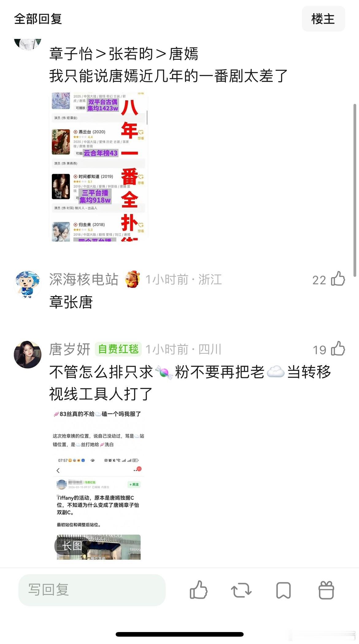 网友热议章子怡唐嫣张若昀这几人咖位怎么排？