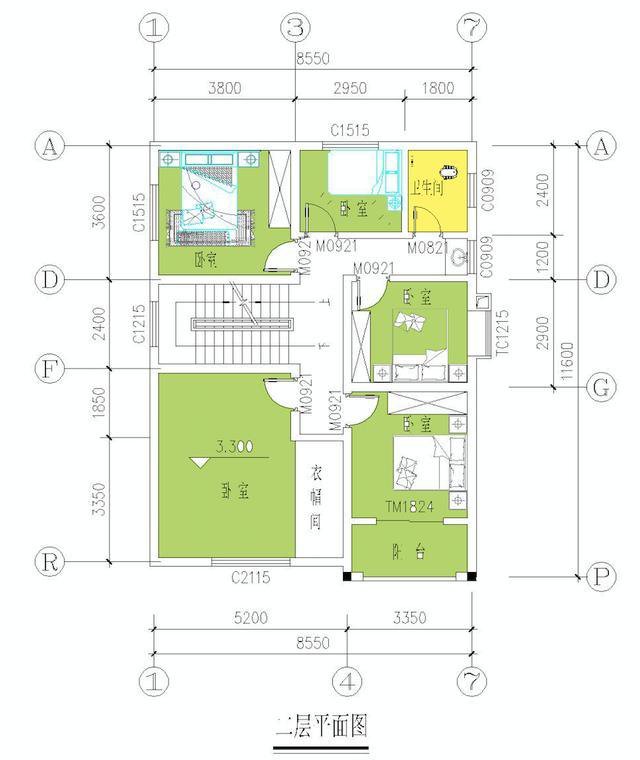 8.5米宽x11米深贡献设计图展示_设计图分享spss累计房子图绘制图片