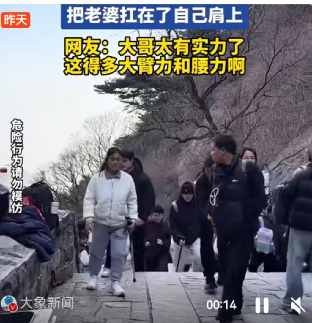 春日里的黄山，风景那是绝美的，但更“绝”的是山道上出现的一幕。就在昨天，一段视频