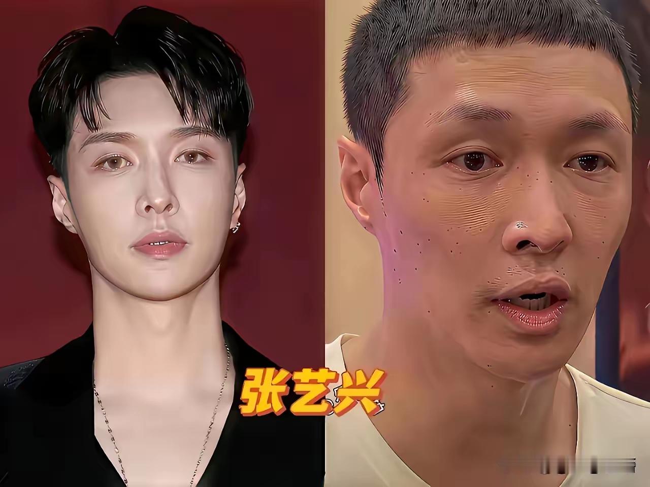 原来男明星不化妆也不能看呀，看看张艺兴黄晓明差别多大。肖战还好，颜值确实能打。