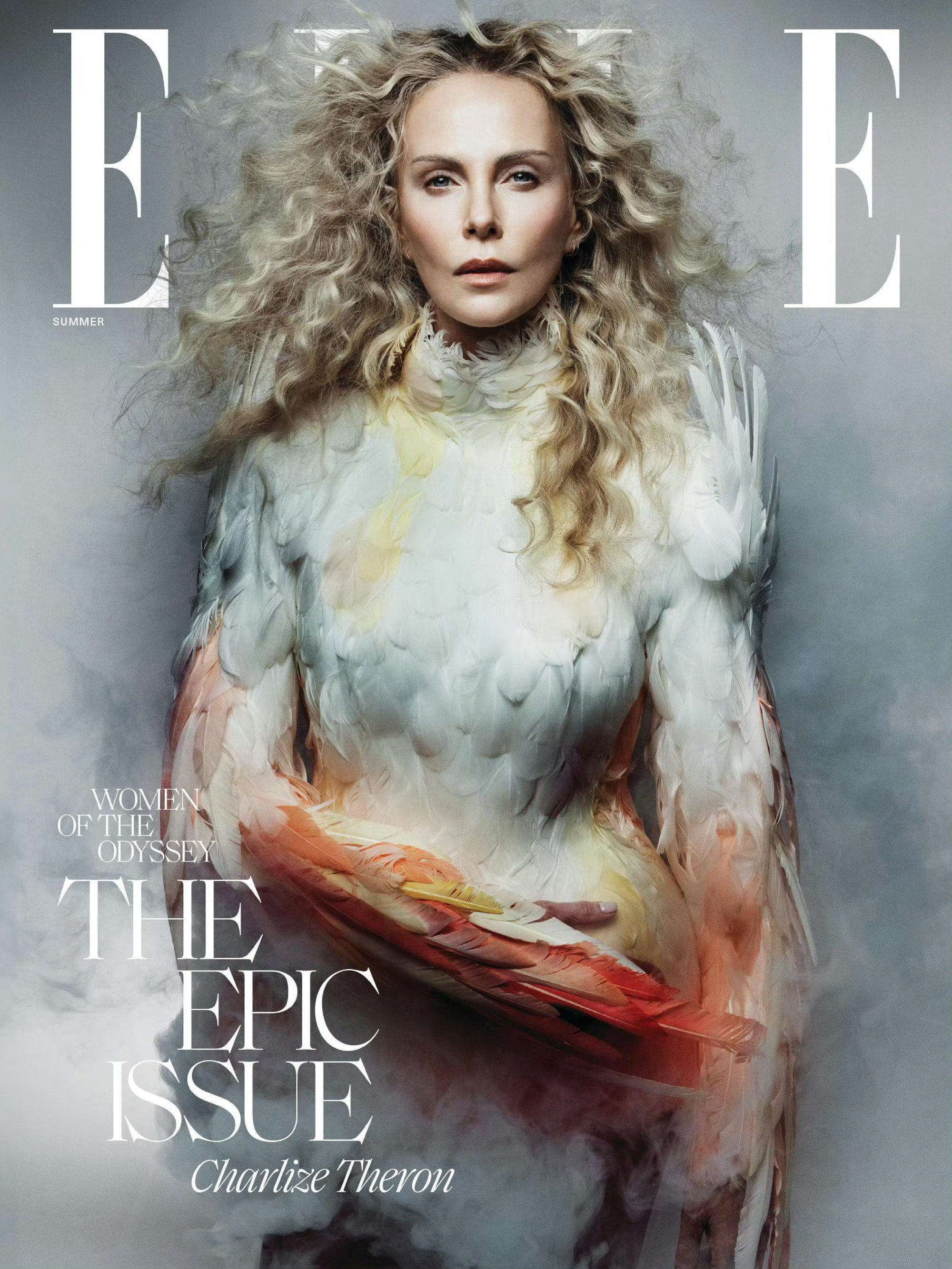 诺兰年度大作奥德赛四大女卡司同时登上《ELLE》夏季刊封面之塞皇查理兹塞隆