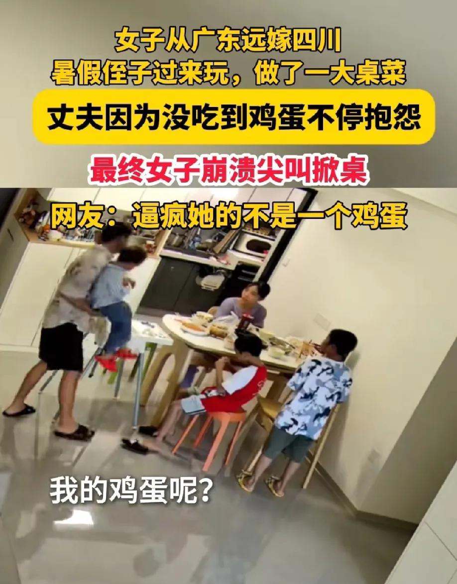 一个鸡蛋成功让四川网友破防了！广东女子远嫁四川，暑假期间两个侄子过来找女子玩，