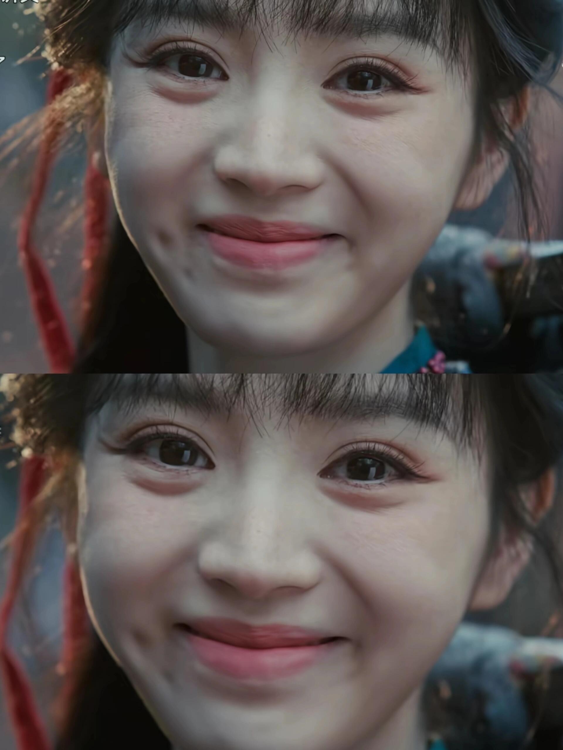 田曦薇的酒窝真的会说话，不仅笑起来甜，眼神里还全是戏。