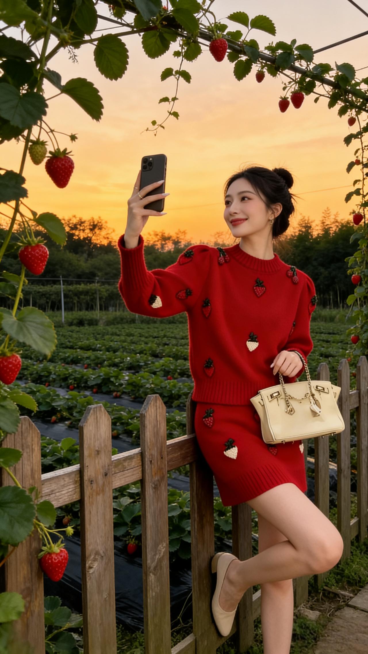 红色气质裙装穿搭清纯甜美每日分享红色