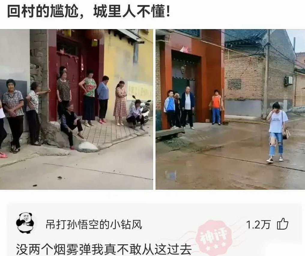 村口的情报站让每个回乡的游子无处遁形