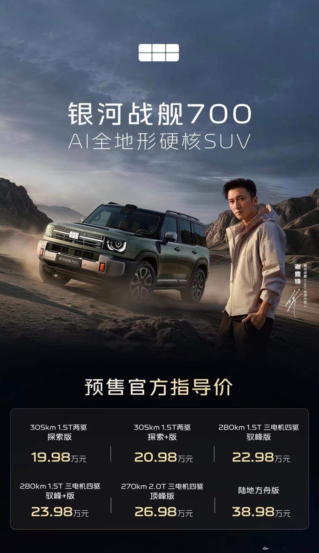 吉利银河战舰700这个预售价，大家觉得高了还是低了？有人说顶配有点超出预期，但我