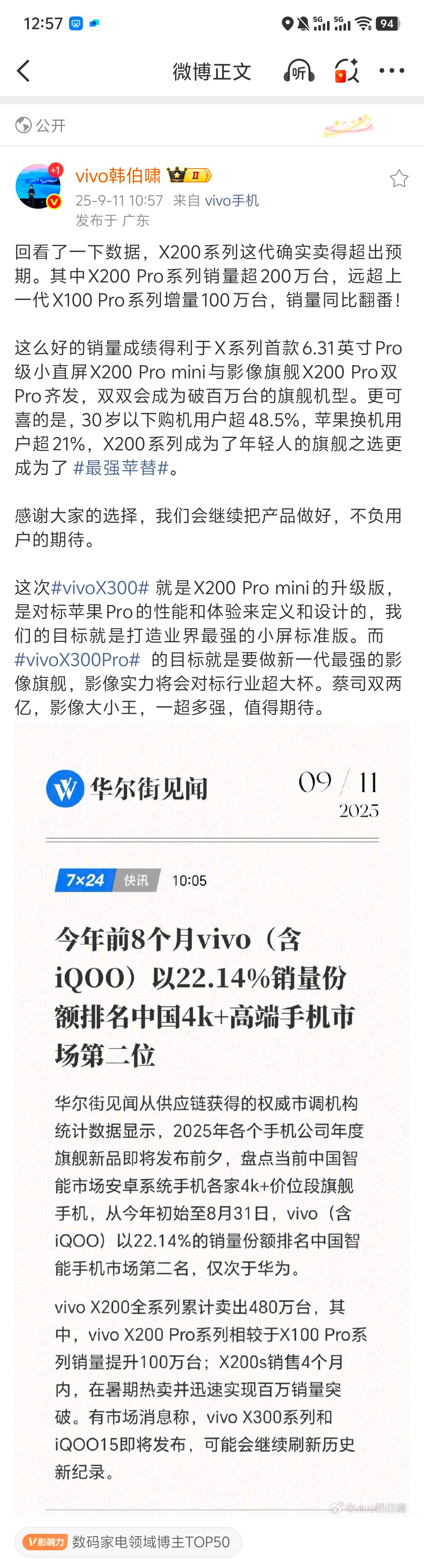 vivoX300vivoX300：X200Promini的升级版vivo