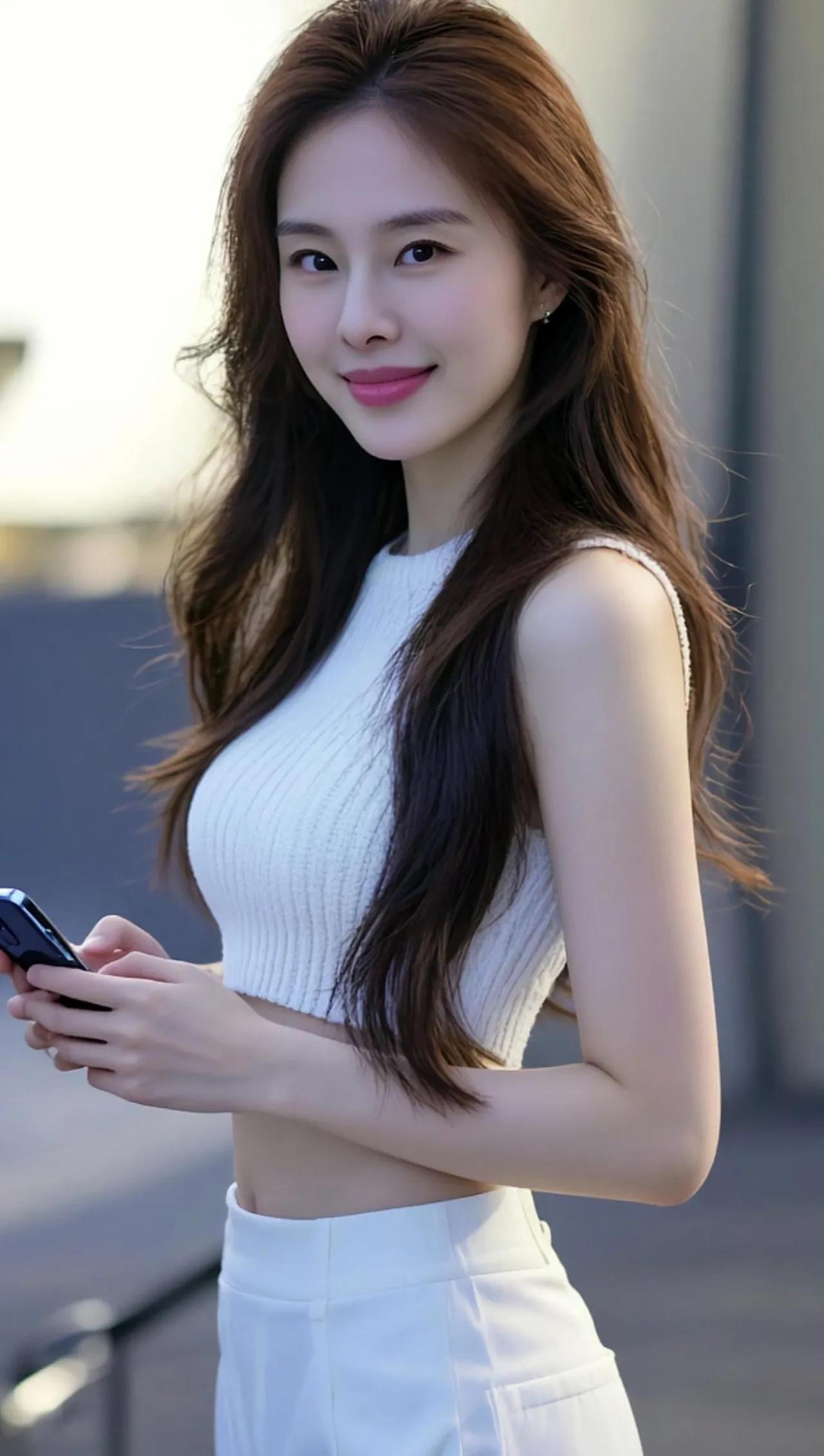 纯白穿搭，解锁夏日清爽感🌿一身干净的白色穿搭，自带温柔滤镜。短款针织背心线条