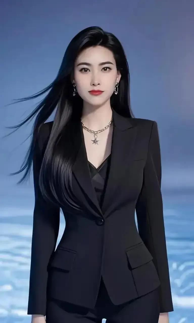 冷艳黑西装，气场全开！