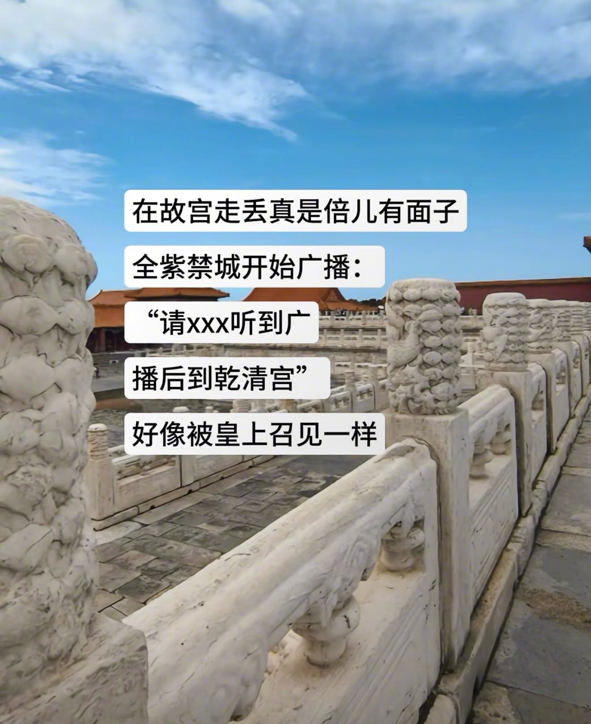 “在故宫走丢真是倍儿有面子”​​​