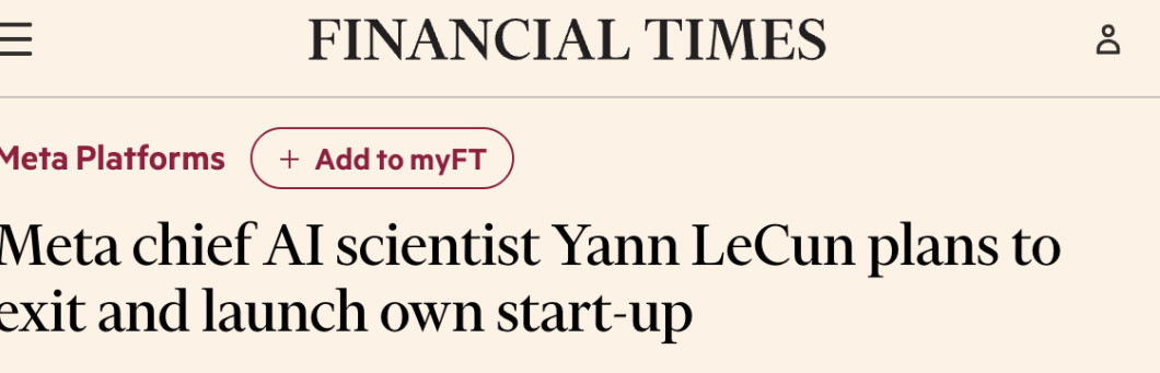 Meta首席科学家lecun离职了，忍无可忍。接下来剧本是什么呢？meta