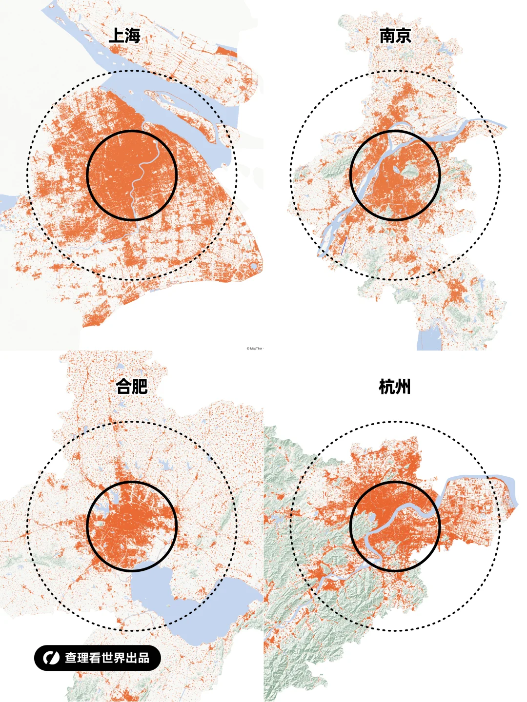中国城市建成区扩张图志第十期・长三角省会