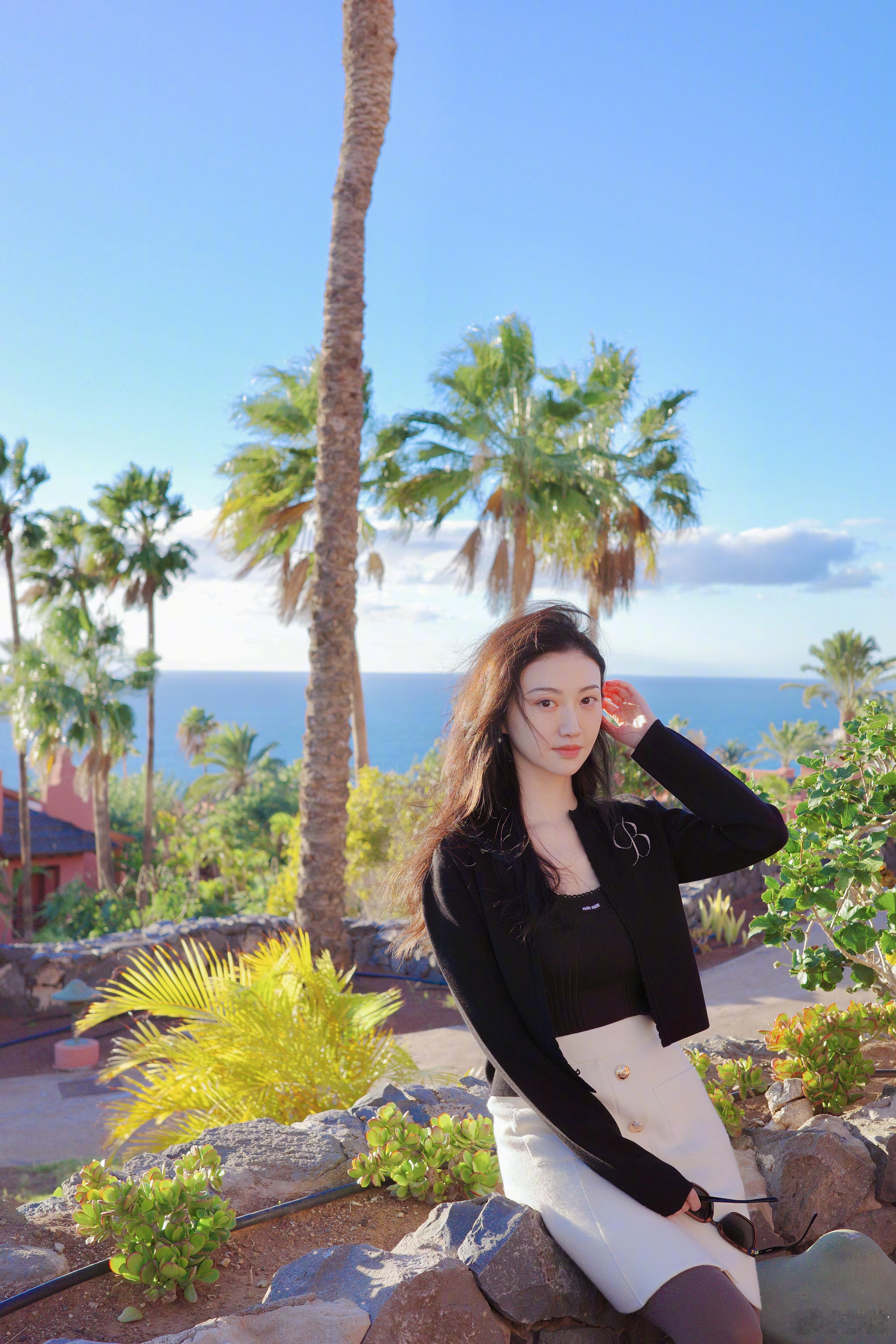 景甜旅游碎片，裤袜造型