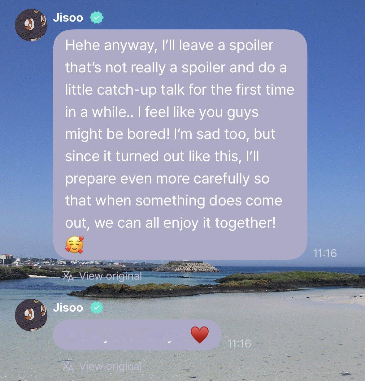 哈哈，可爱的温柔姐姐JISOOJISOO：“……我觉得你们可能会觉得无聊！我也很