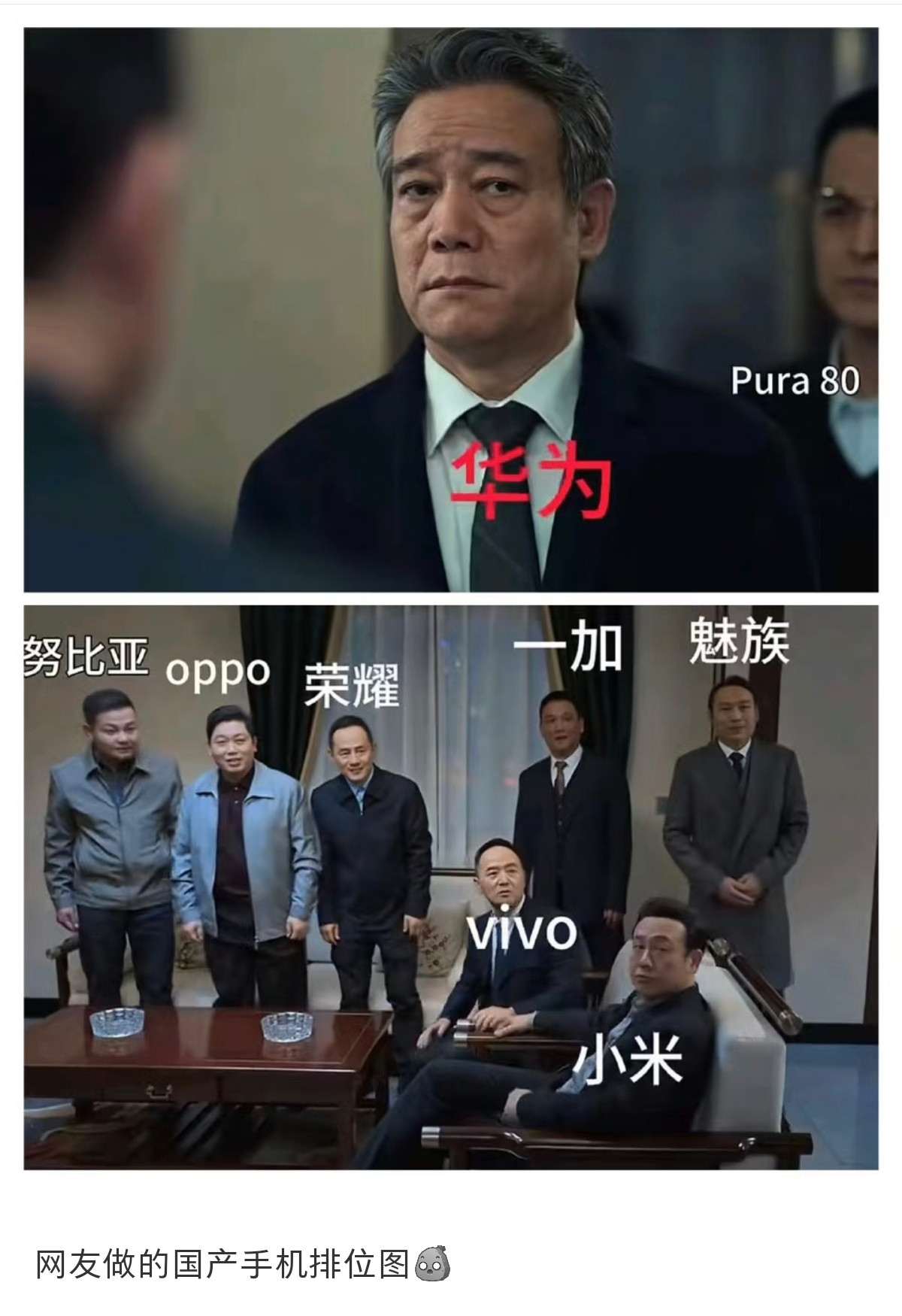 网友做的国产手机排位图，认可么[doge]​​​