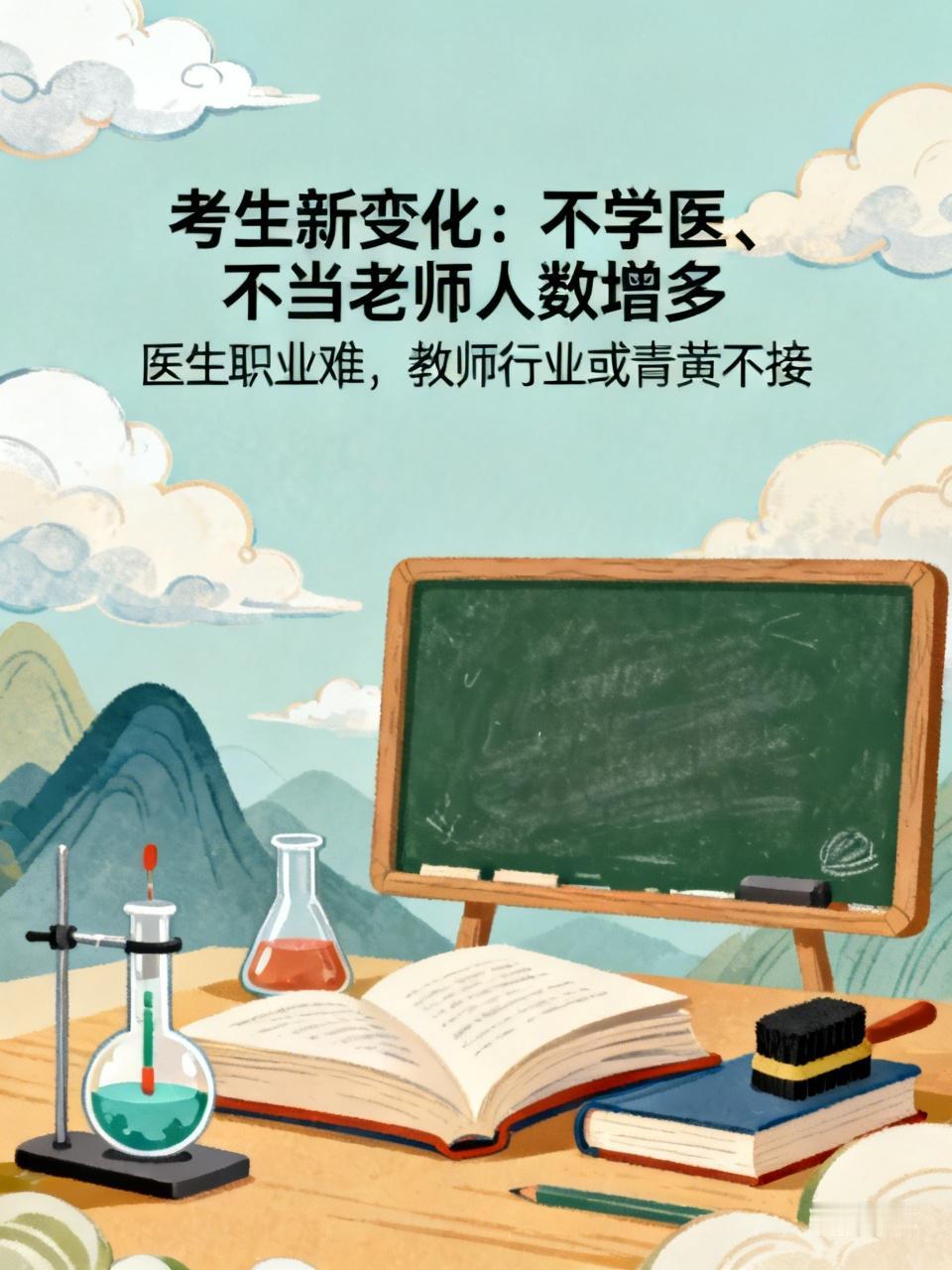 今年考生新变化，明确表示不学医、不当老师的人数特别多。我确实未曾向考生推荐学医，
