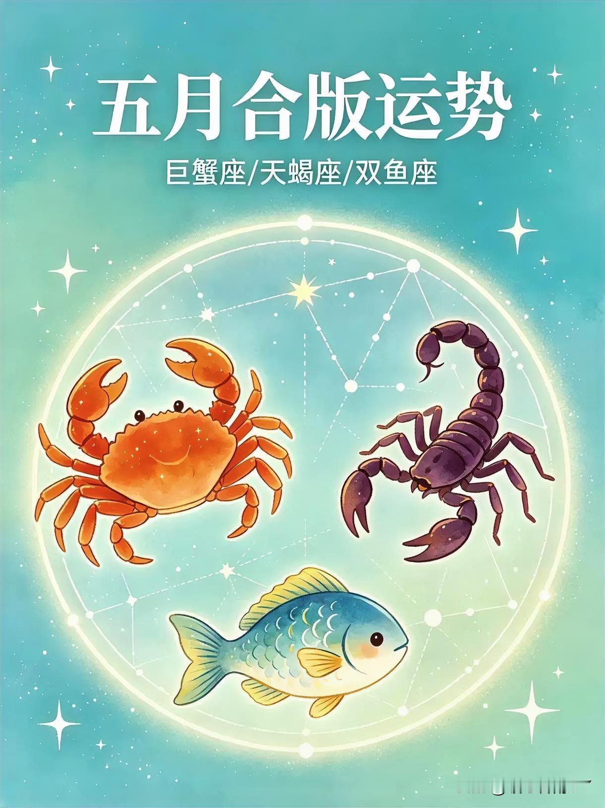 💧5月水象星座｜巨蟹·天蝎·双鱼全维度运势✨5月水象星座宜向内自愈、低调