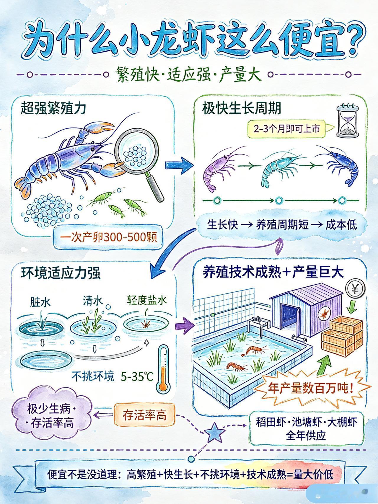 一图看懂：为什么小龙虾这么便宜？涨知识科普小龙虾一图看懂