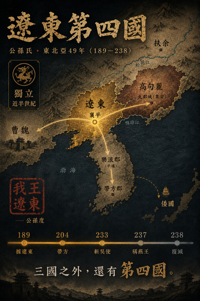 汉末三国时代，除了魏蜀吴之外，还有称霸东北亚的“第四国”公孙氏。Claude讲述