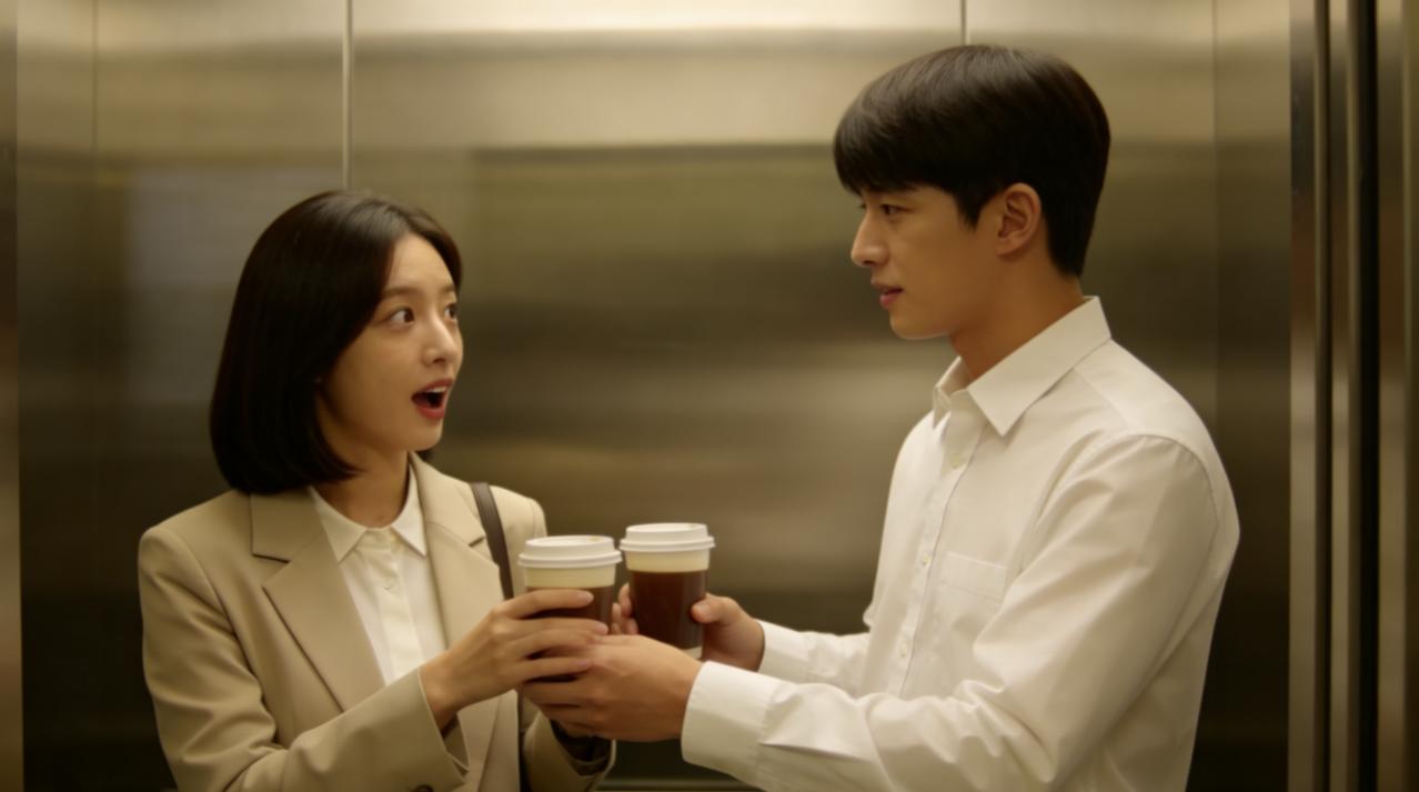 苏晚每天中午带便当，在公司电梯里总能碰见同楼一个男生，手里拿着便利店饭团。两个