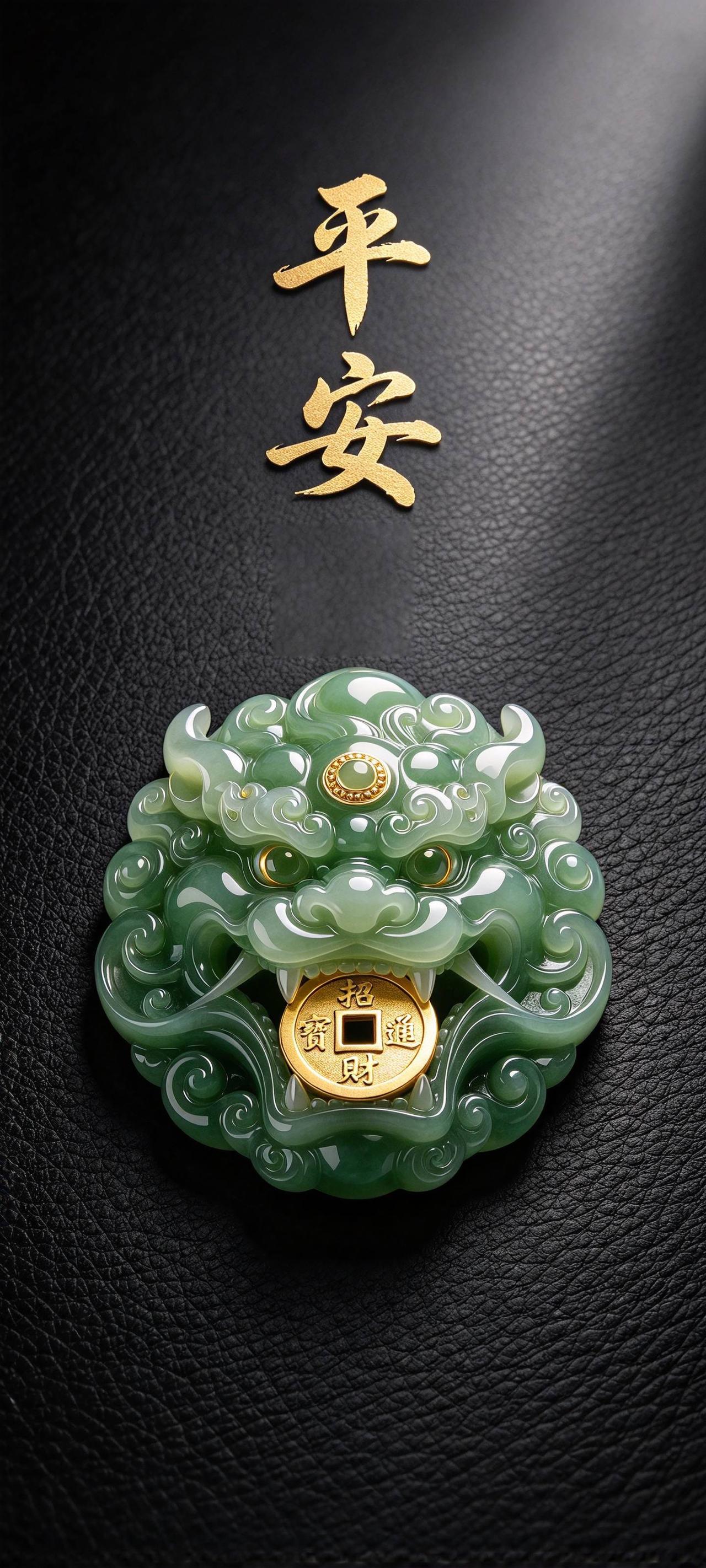 国风高清壁纸，红金雅韵，纳福迎祥福气壁纸