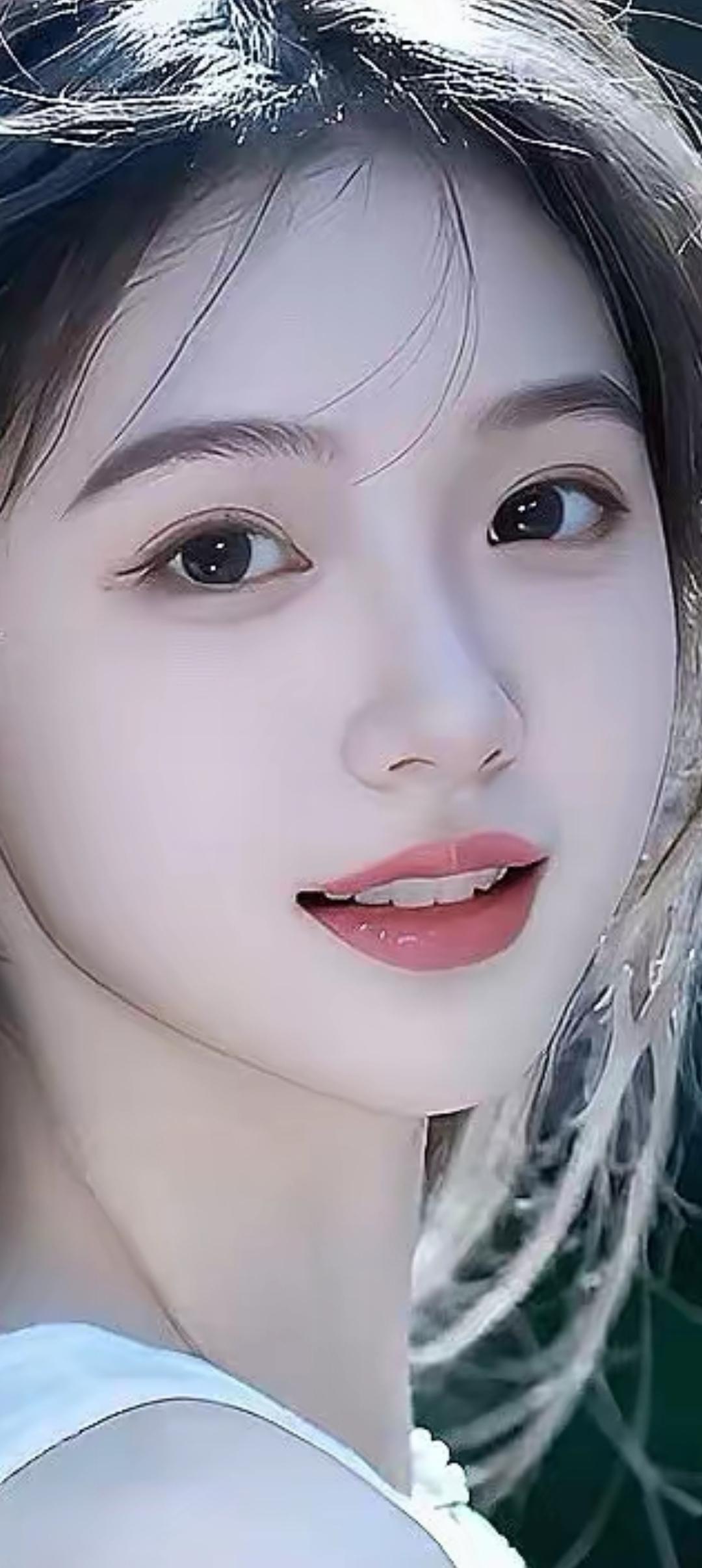 温柔甜美的少女，笑靥如花，清新自然。