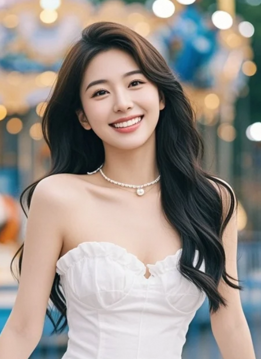 游乐园邂逅的拍照小仙女