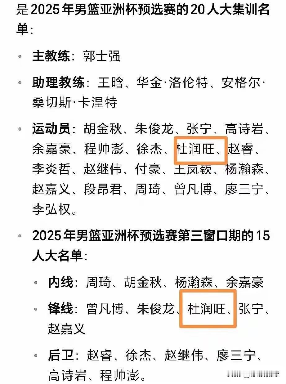 杜润旺为何稳坐国家队？三大隐藏优势揭秘：身高+强投+拼命精神成教练最爱！