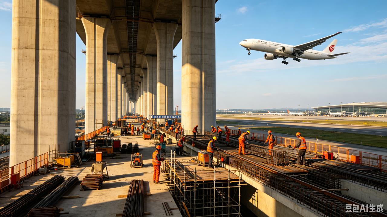 重庆空港建起九十多米高架轨道？紧邻机场施工究竟有多不容易？我一直在找重庆主城反差