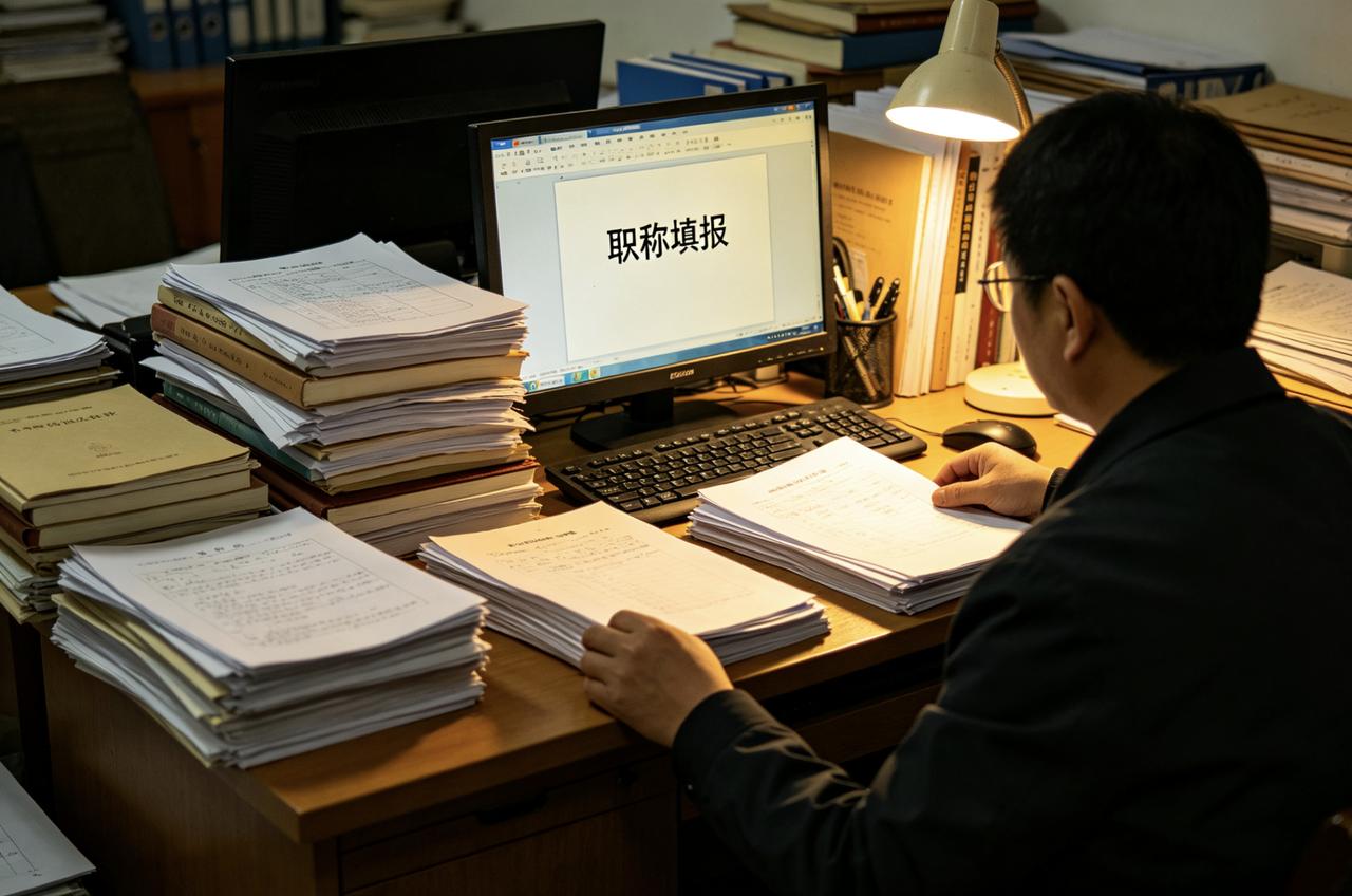 现在评高级职称究竟多复杂？下班了，一位老师又留下来准备高级职称材料，我说五一节都