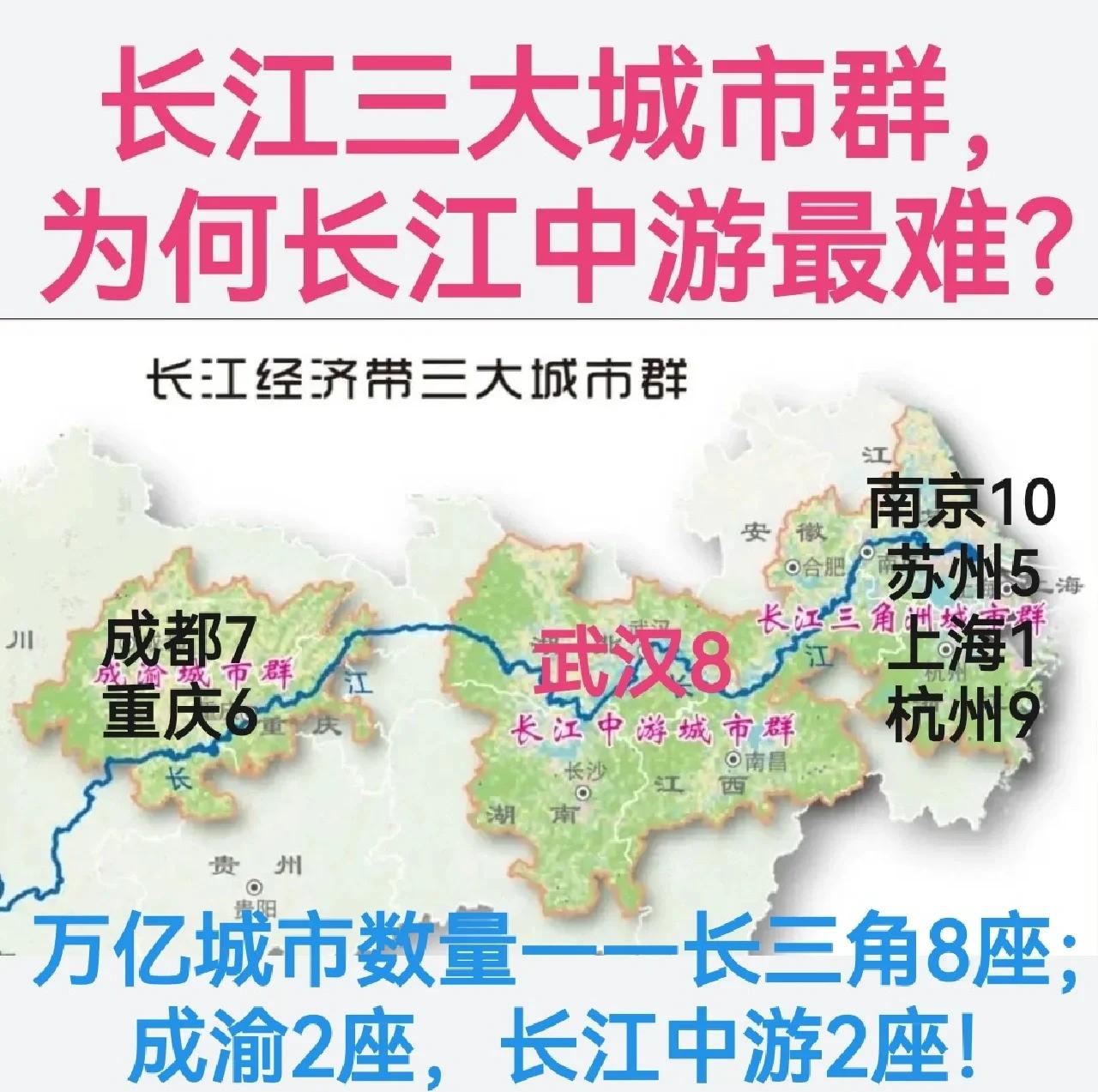 我还挺看好长江中游城市群发展的。它以武汉、长沙、南昌为中心，涵盖多个城市，地理位