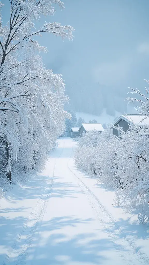 雪覆幽径, 静谧冬景