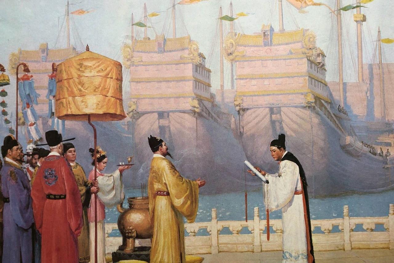 978年，钱弘俶带着三千族人，登上一千零四十四艘大船，离开杭州。整个江南富庶之地