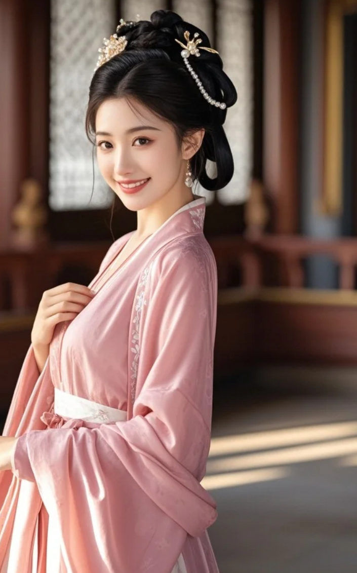 她穿上汉服的样子，美得让人屏息