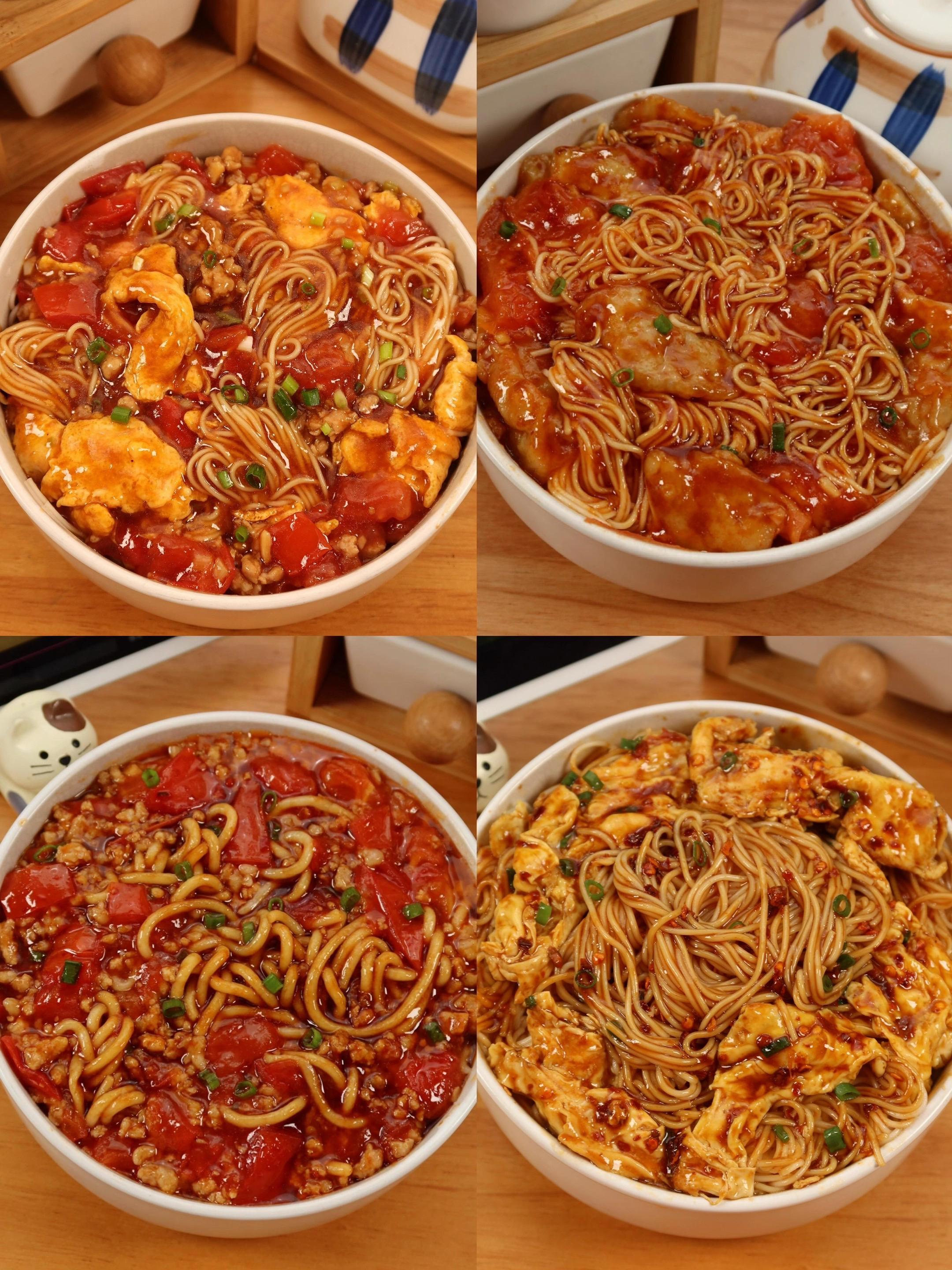 一个月不重样的4种面条做法，最后一种好吃到转圈圈