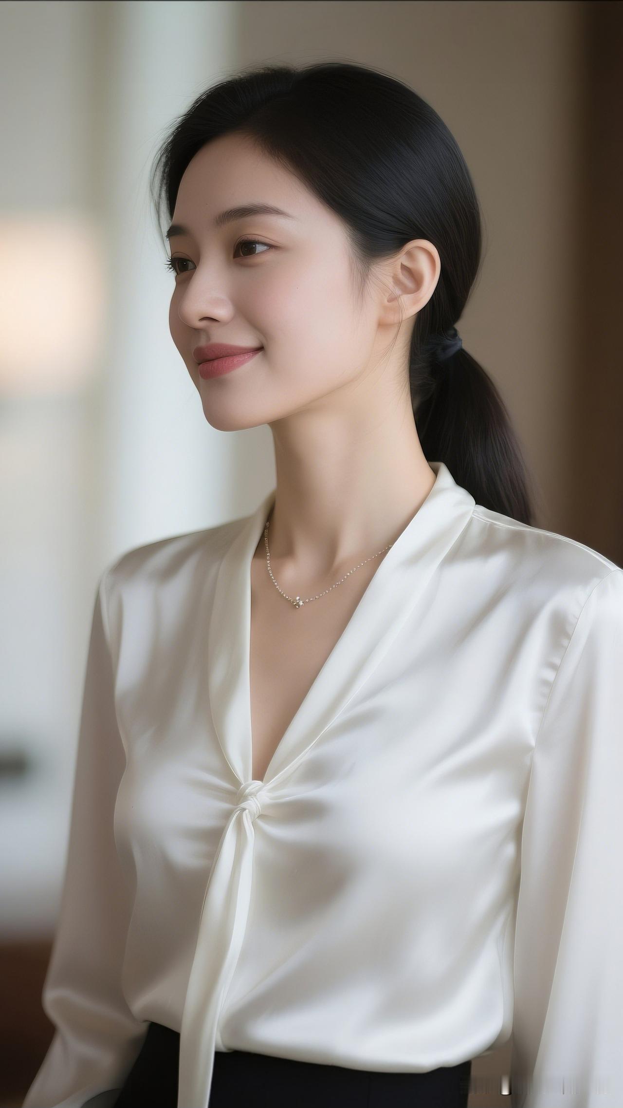 白衣如雪，笑靥如花。如何穿出高级优雅感?优雅白衬衫，简约又时尚，搭配珍珠项链，