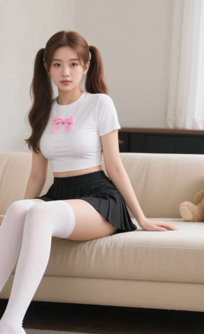 清纯美眉白丝吸粉，互动一下让她更开心！