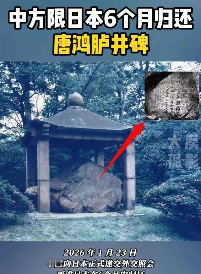 这一招，那是真的打在了七寸上。限期6个月，9.5吨的唐鸿胪井碑，必须归还。这不是