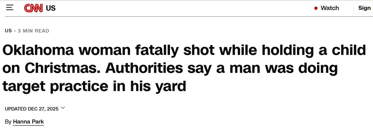 美国女子在自家门口抱着孩子被枪杀圣诞节当天，俄克拉荷马州女子桑德拉·菲尔普斯抱