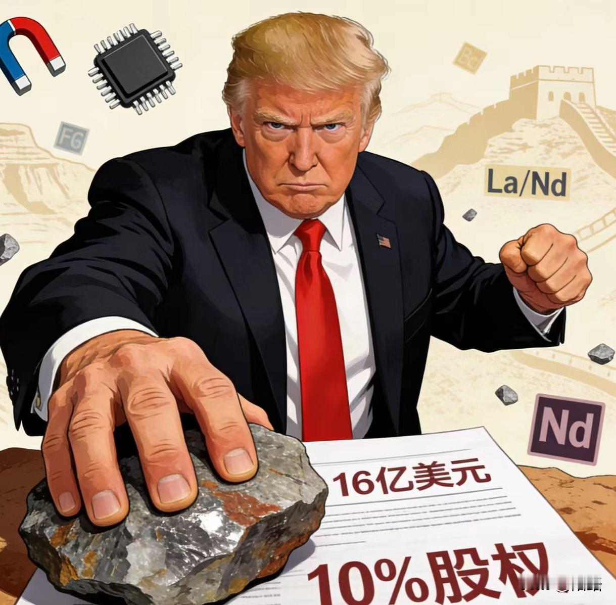 美国总统今天明确宣布了！1月25日，特朗普宣布向美国稀土公司注资16亿美元，