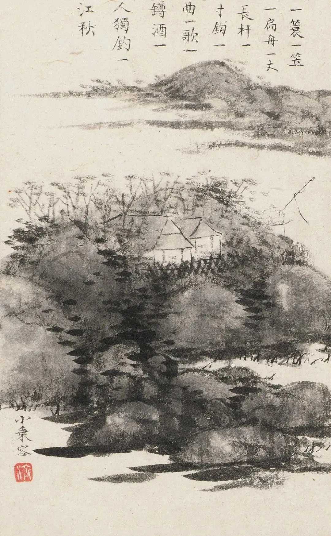 石涛《山水小景册》。此八帧山水为石涛所作。与四王纯粹师古为法的正统画派相异，石涛