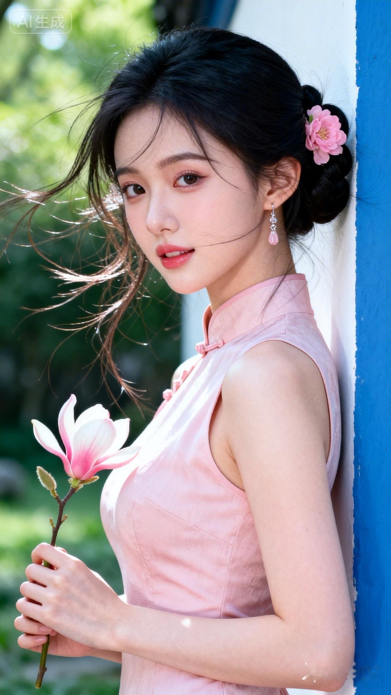 春天最好看的花，人比花娇