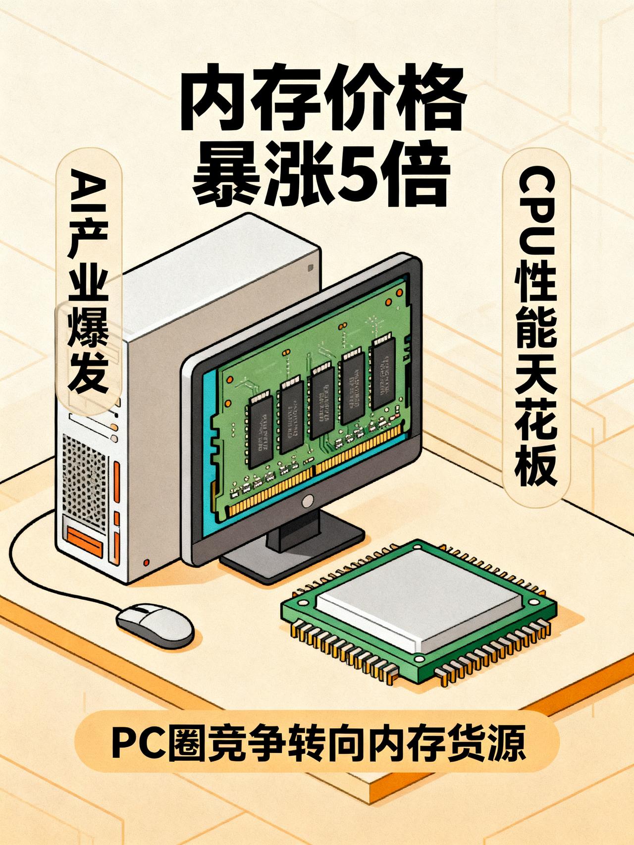 AMD和Intel两大芯片巨头，被内存暴涨5倍彻底打回原形！内存价格直接暴涨5
