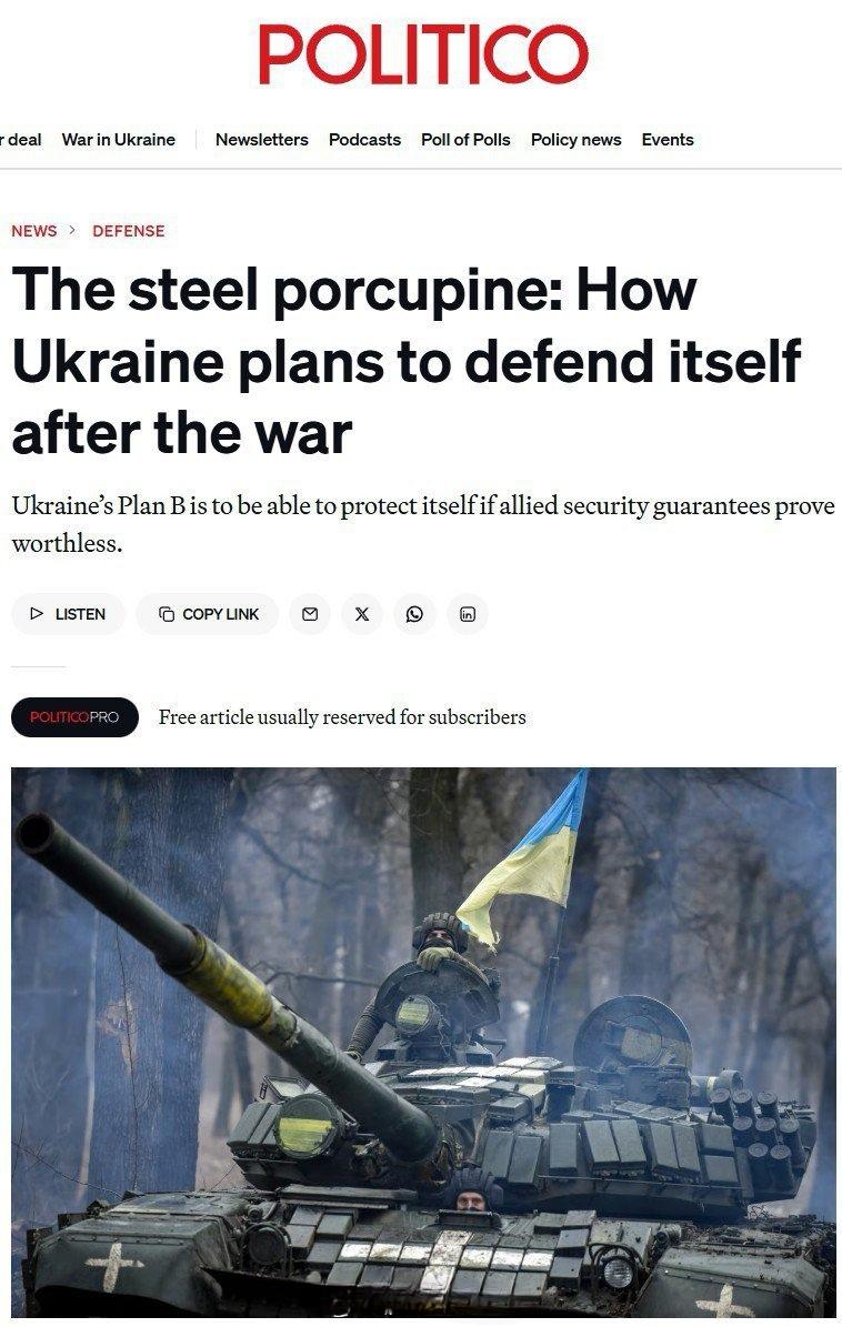 乌克兰准备孤军奋战：基辅预期西方的"安全保证"将成为一纸空文——《政客》▪️乌