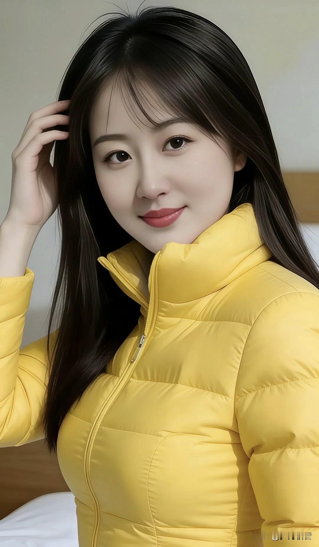 黄衣美人倚，笑语动芳心。