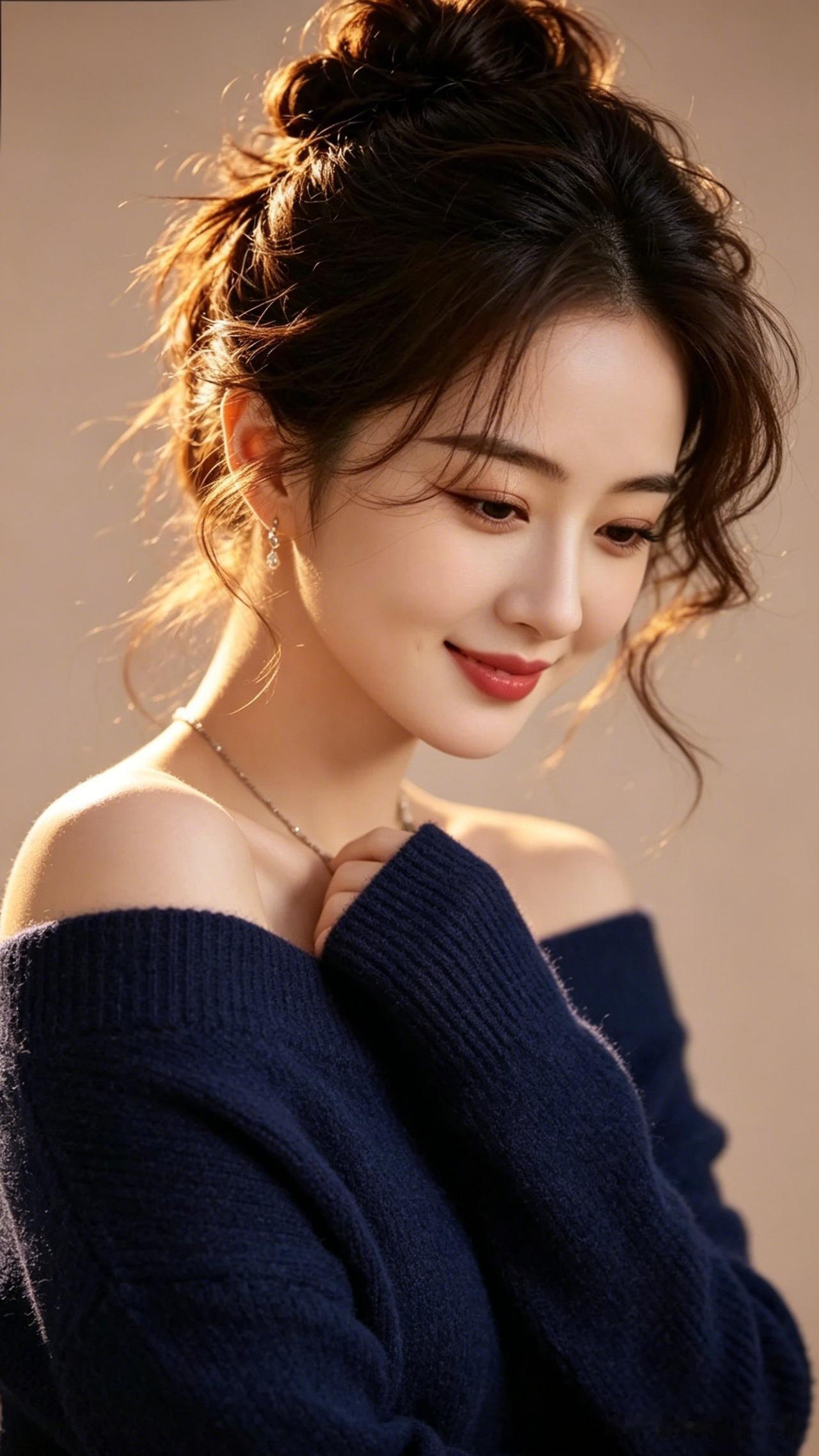 温柔甜美的少女，暖阳下的迷人微笑😊