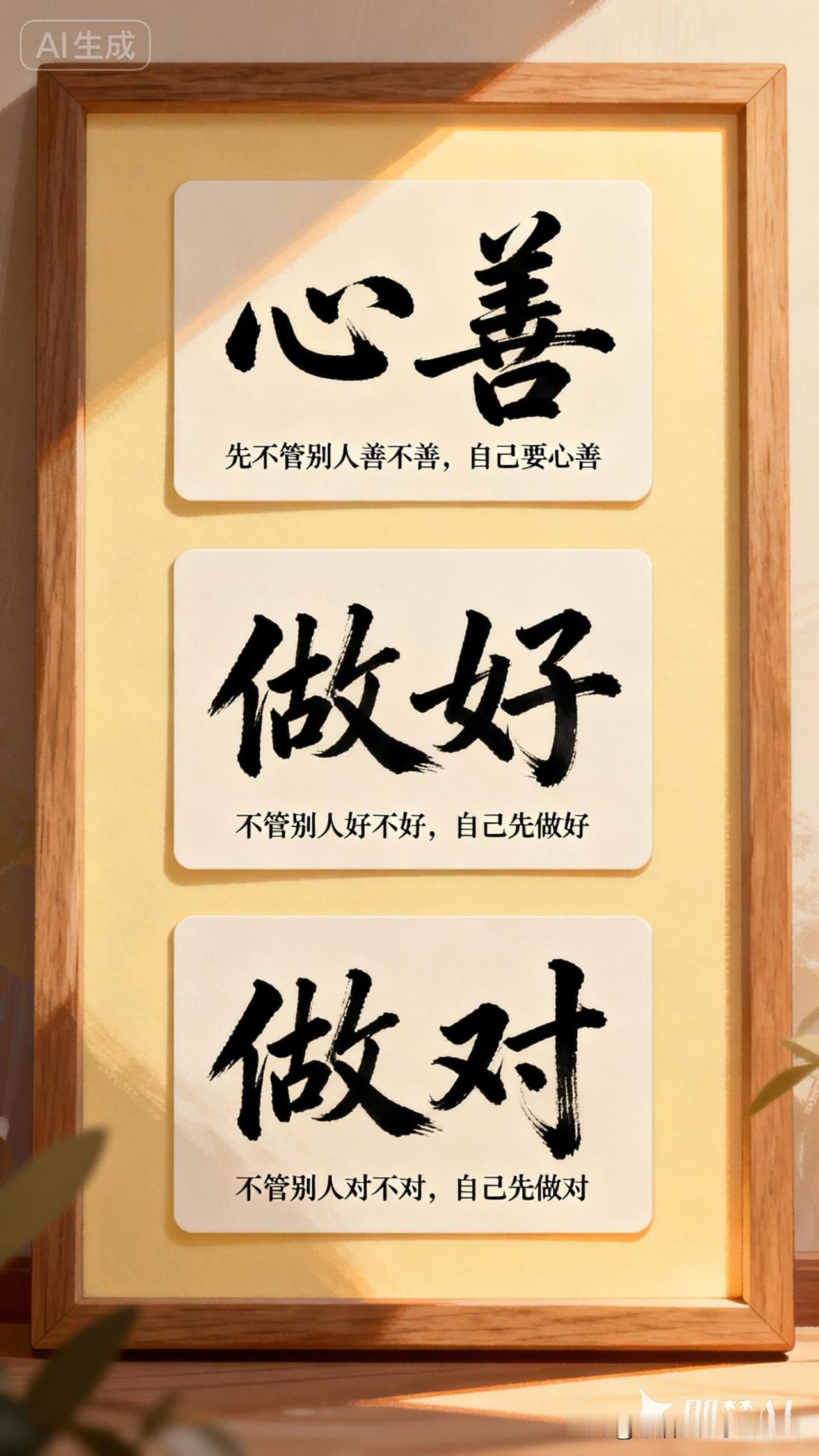 今天刷到一个博主的话，特别有感触，他说：做人，先不管别人善不善，自己要心