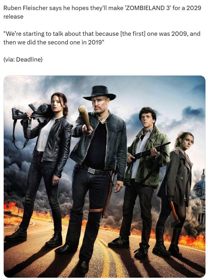 《惊天魔盗团3》《僵尸之地1&2》导演鲁本·弗雷斯彻透露，已在筹拍《僵尸之地3》